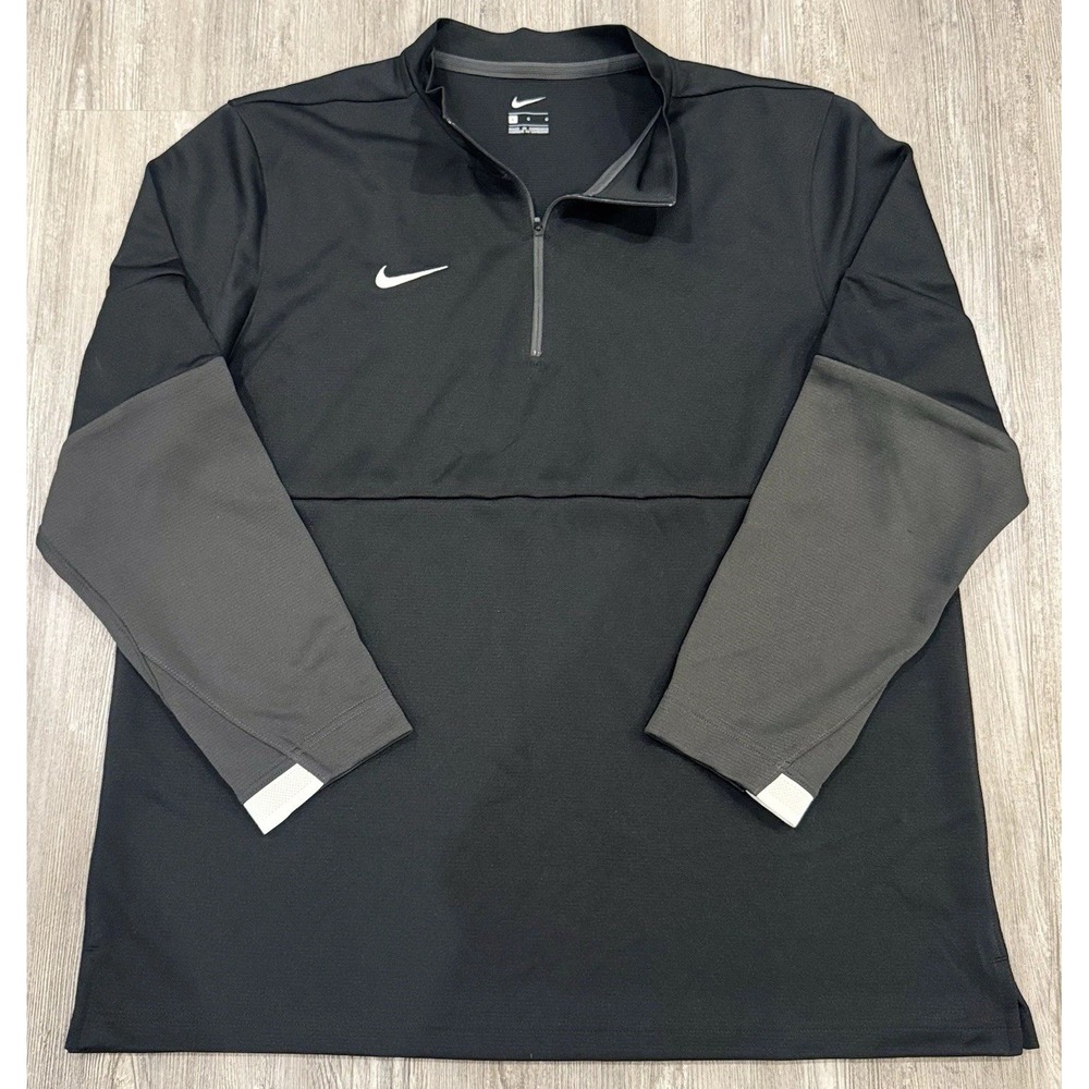 Nike Therma Half Zip Pullover Men's Large Black Gray CI4543-010 Dri-FIT Team